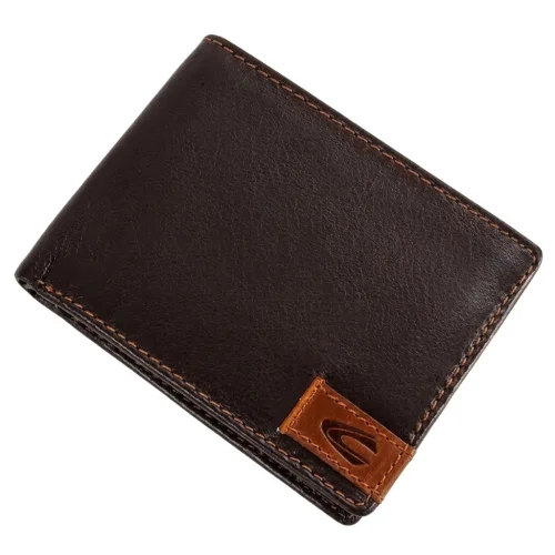 Skórzany portfel męski Camel Active w czarnym kolorze – widok z przodu | Black Camel Active men's leather wallet – front